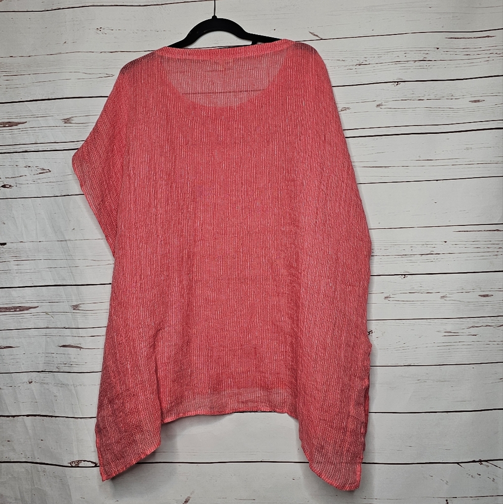 Eileen Fisher Coral Linen Tunic - Picture 2 of 9